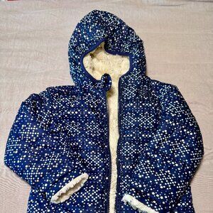 The North Face Mossbud Reversible Puffer Jacket Blue Toddler Girls 2T